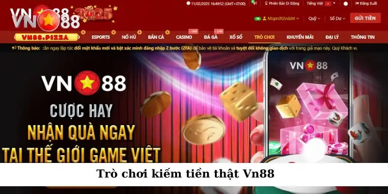 Vn 88 cung cấp trò chơi kiếm tiền trực tuyến