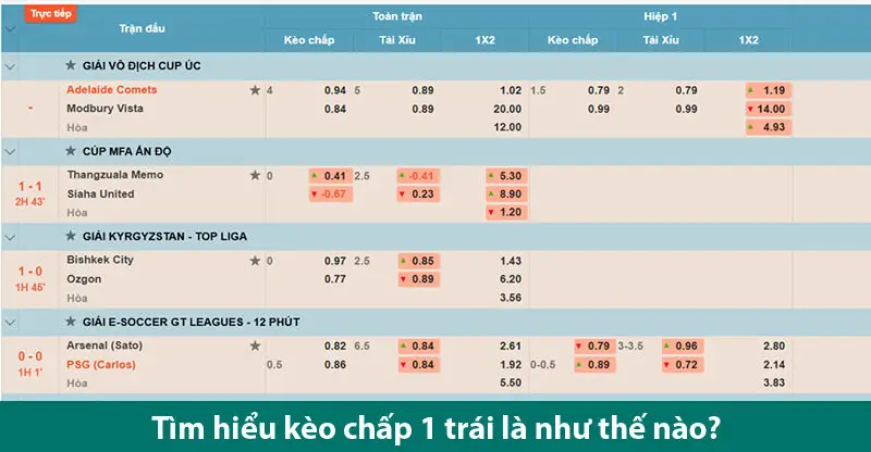 Cách đọc kèo chấp 1 trái và kinh nghiệm chơi hiệu quả từ chuyên gia